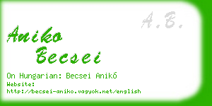 aniko becsei business card